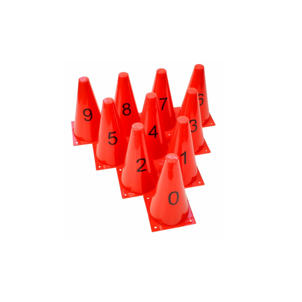 [103054] Numbered Training Cones (0–9) – 23 cm